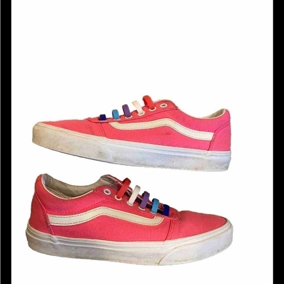 Vans Shoes - Van’s Shoes: rare hot pink/white! With multi color laces size 9